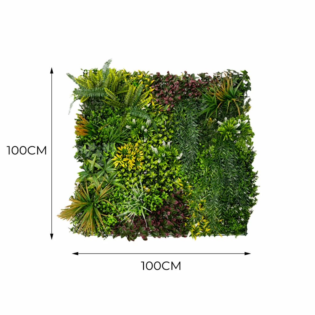 Piastrelle da Parete con Piante Artificiali 1m x 1m (3Pz) Pannello Erba Cassia per Giardino e Arredo Casa