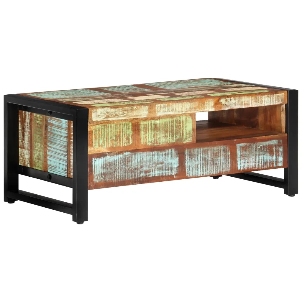 Tavolino da Salotto 100x50x41 cm in Legno Massello di Recupero 338221