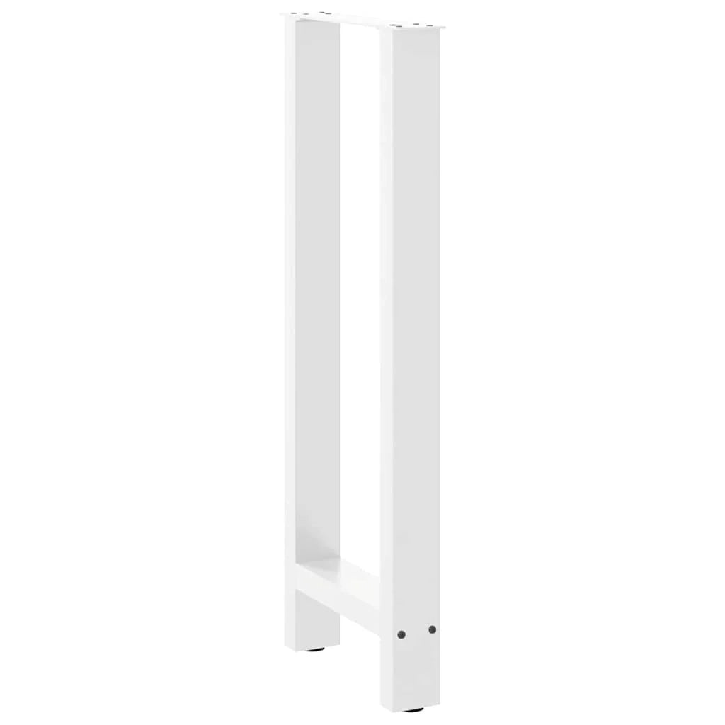 Set di 2 gambe per tavolo da bar dal design moderno 50 x 101 cm con piedini regolabili in acciaio bianco 02_0057581