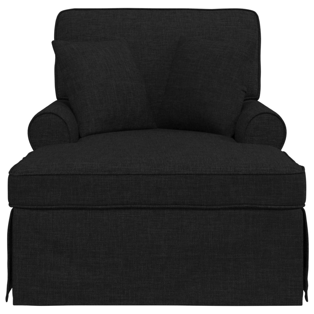 Chaise Longe con Gonna con cuscino 3 pz Nero Tessuto CFW9449497