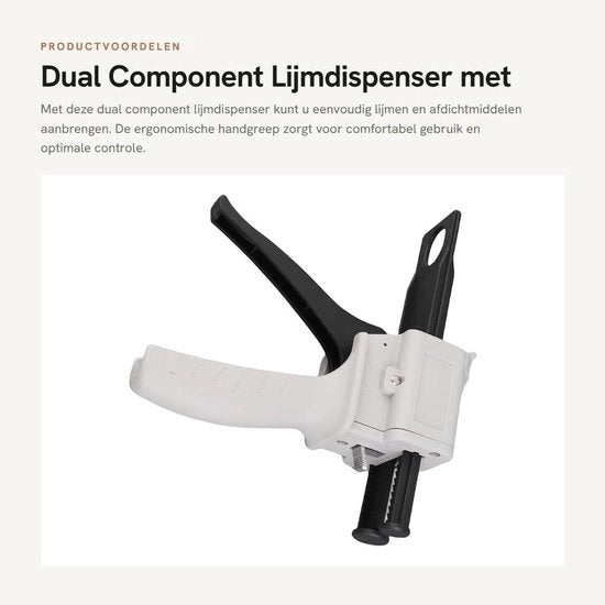 Lijmdispenser a doppio componente con maniglia ergonomico