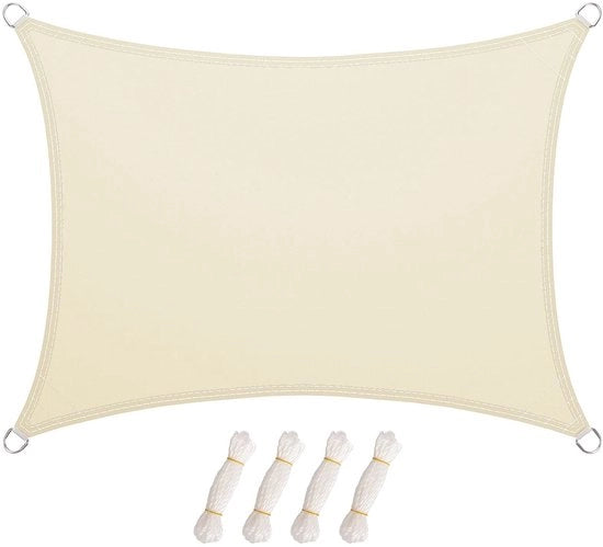 Tenda solare 3x4m - impermeabile - protezione UV - resistente alle scalfitture - cordoncini di fissaggio - per giardino/balcone - ombrellone esterno