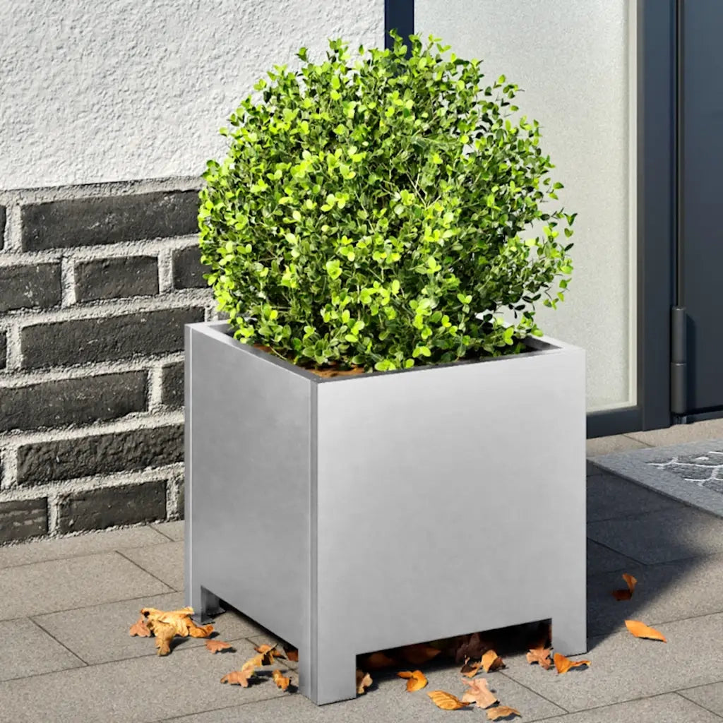 Fioriera da Giardino-Vaso da Esterno 30x30x30 cm Acciaio Zincato 253269