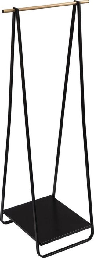 Cappa metallica robusta - stantuffa industriale - con dettagli in legno - stile e funzionalità - nero - 45x54x141 cm