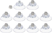 Zuignappen per vetro 25 mm - Translucido - Set da 10 - Viti M4 x 6 mm - Finestre, bagno, porta, vetrata, parete vetra, auto, zonatura