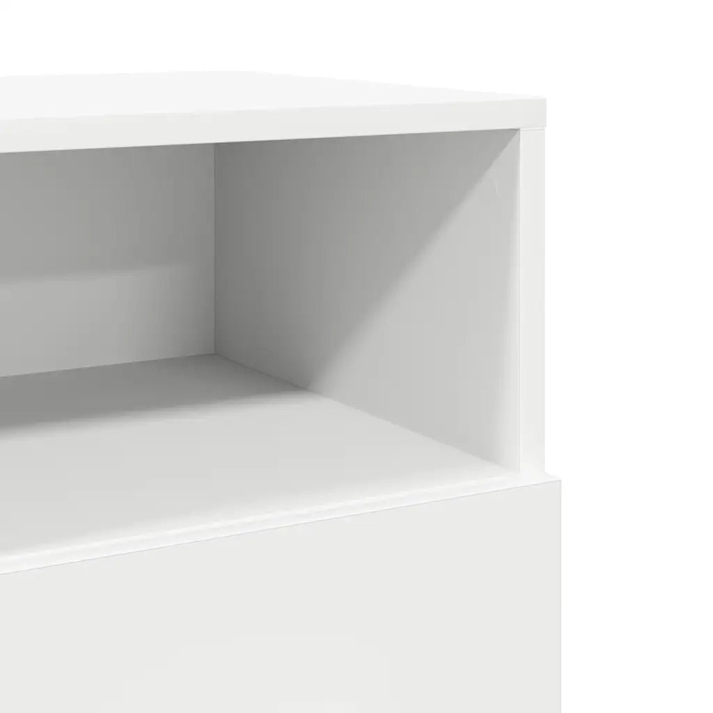 Comodini 2 pz con 2 Cassetti Bianchi 36x36x68 cm 858579