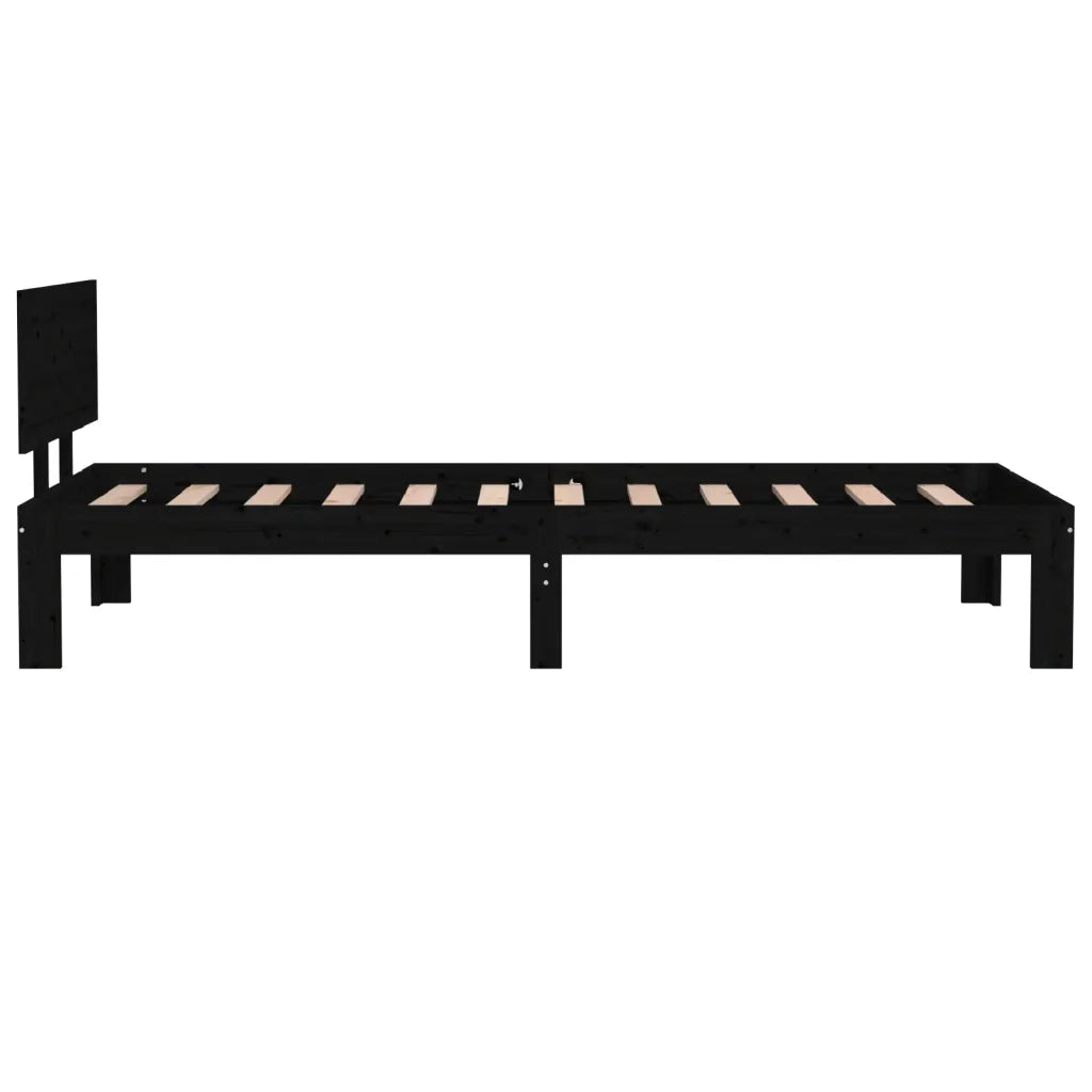 Giroletto in Legno Massello Nero 75x190 cm Small Single 810459