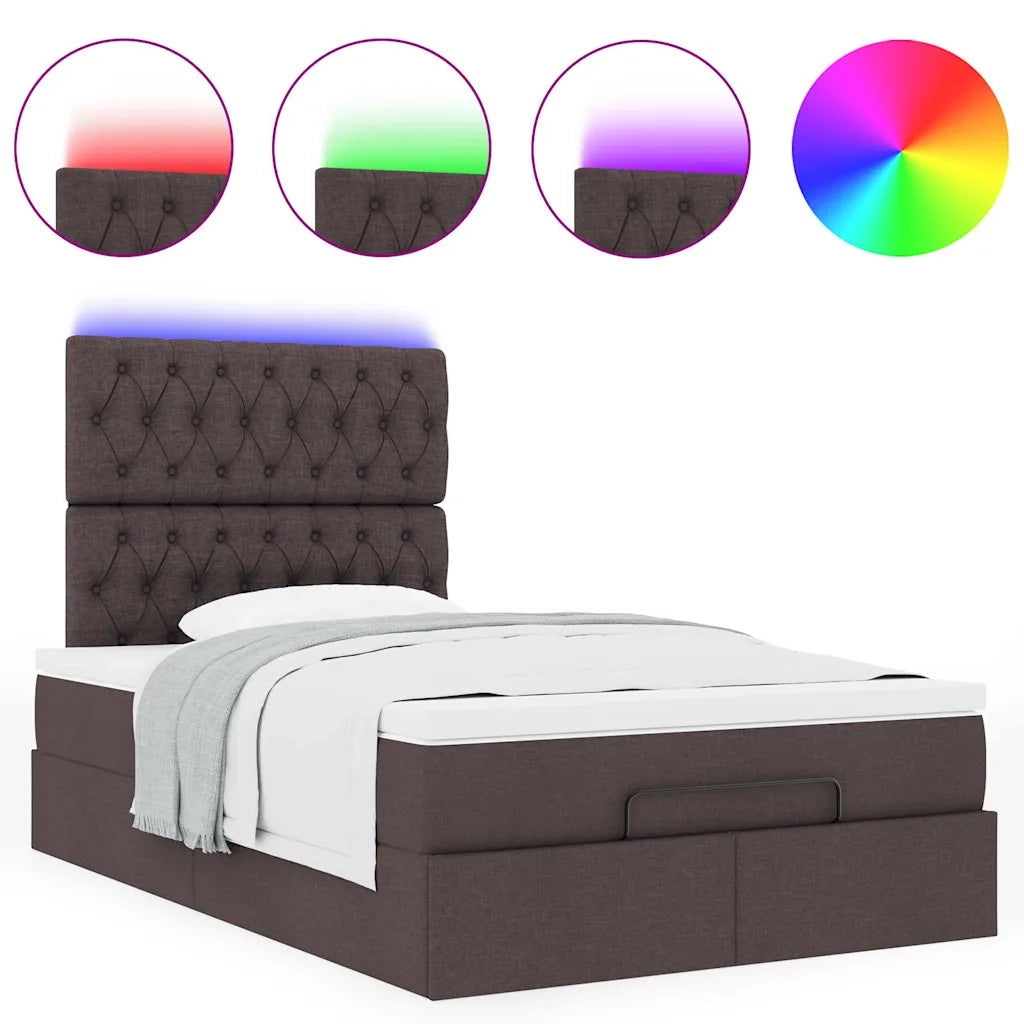Struttura Letto Pouf con Materasso 120x200 cm in Tessuto 3314082