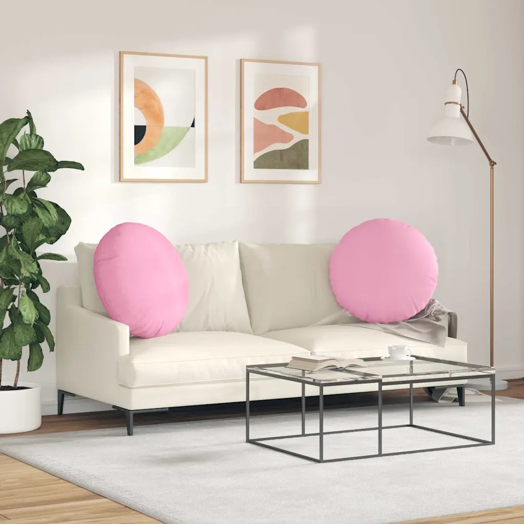 Cuscini per Seduta 2 pcs Rosa Ø60 x 21 cm Tessuto