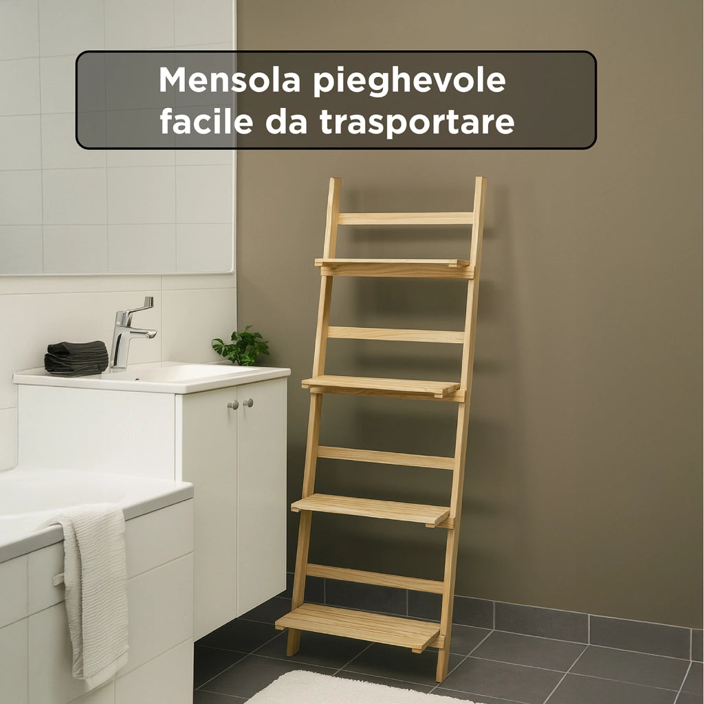 Scaffele A Scala In Legno Con 4 Mensole Ideale Come Portaoggetti Organizzatore Salviette Scarpe Libri Piantine Design Moderno Mensola Pieghevole Scaffalatura Salvaspazio