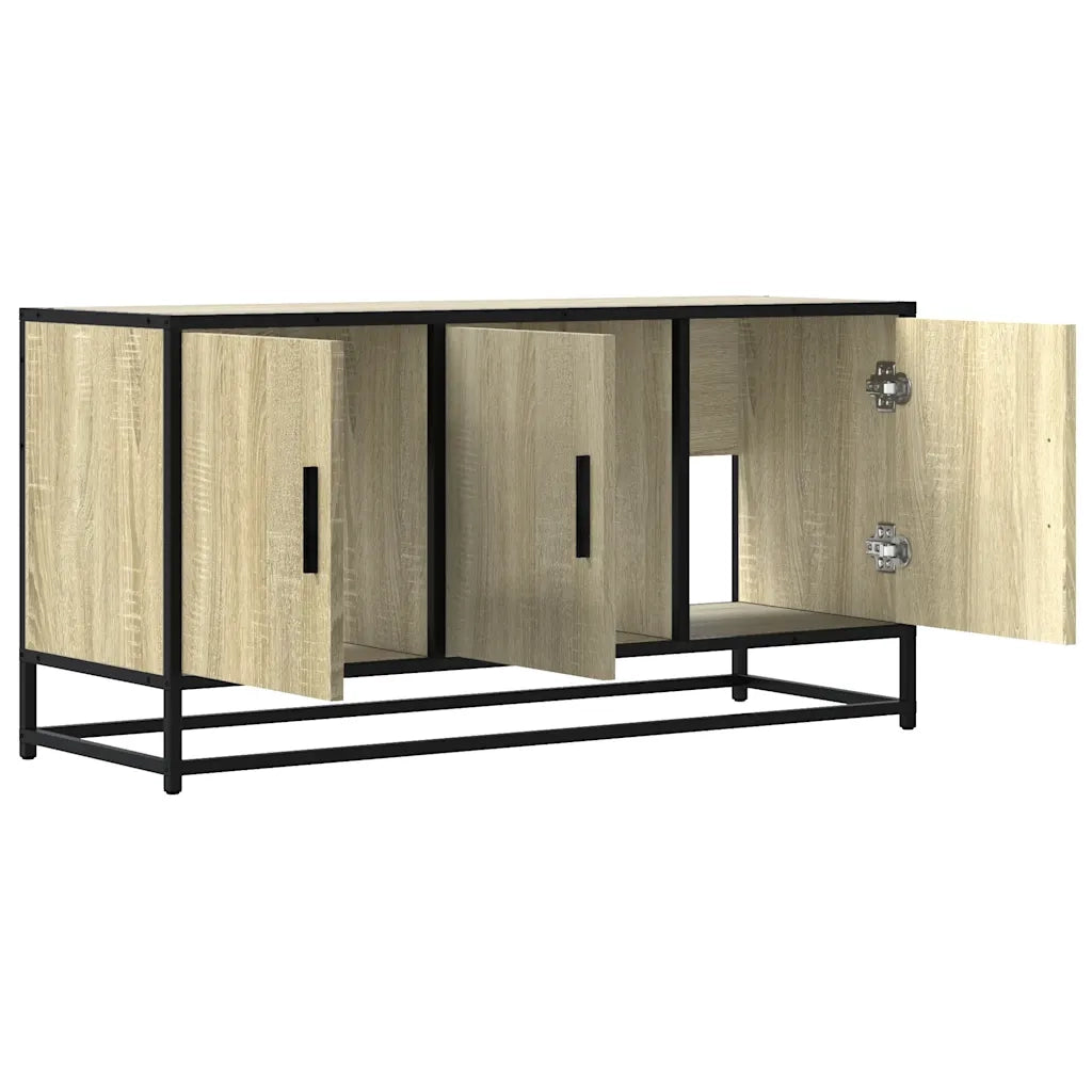 Mobile TV Rovere Sonoma 100x35x50 cm Legno Multistrato Metallo 848830