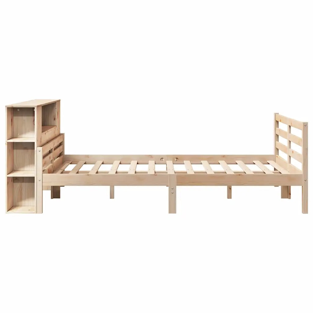 Letto Libreria senza Materasso 140x200 cm in Legno di Pino 3322203