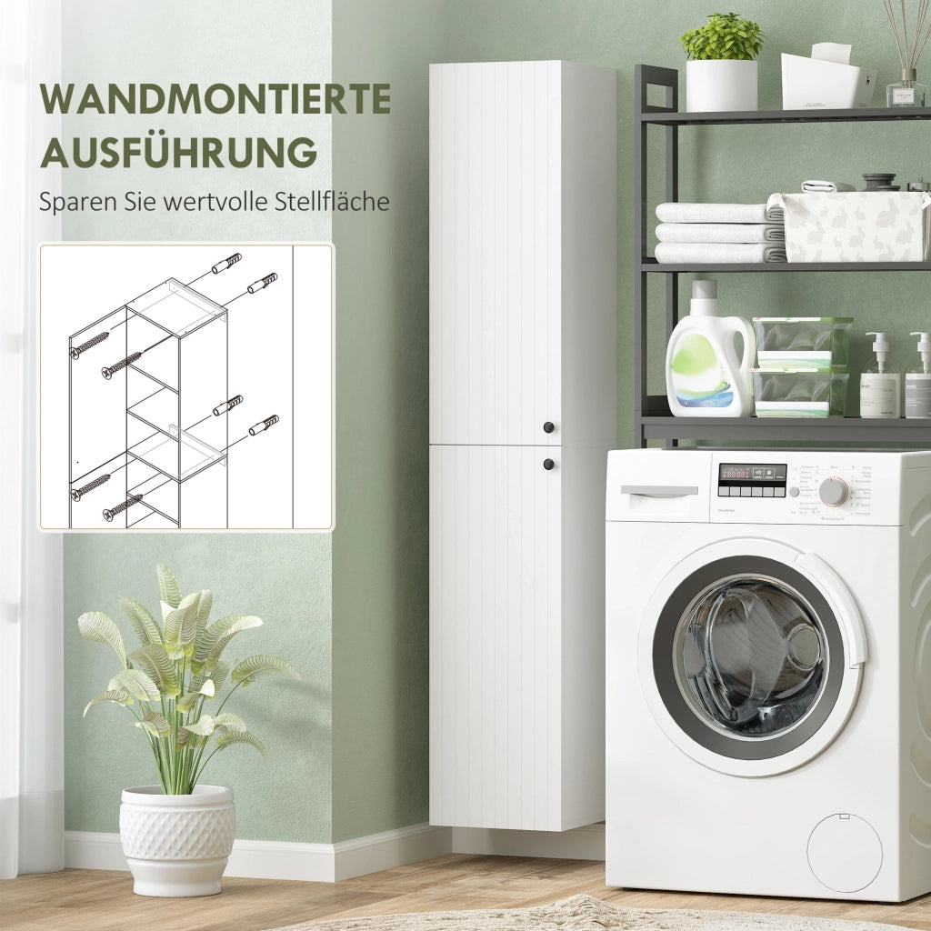 Armadietto da Bagno ¨C Zephmum ¨C Bianco 6 Ripiani MDF