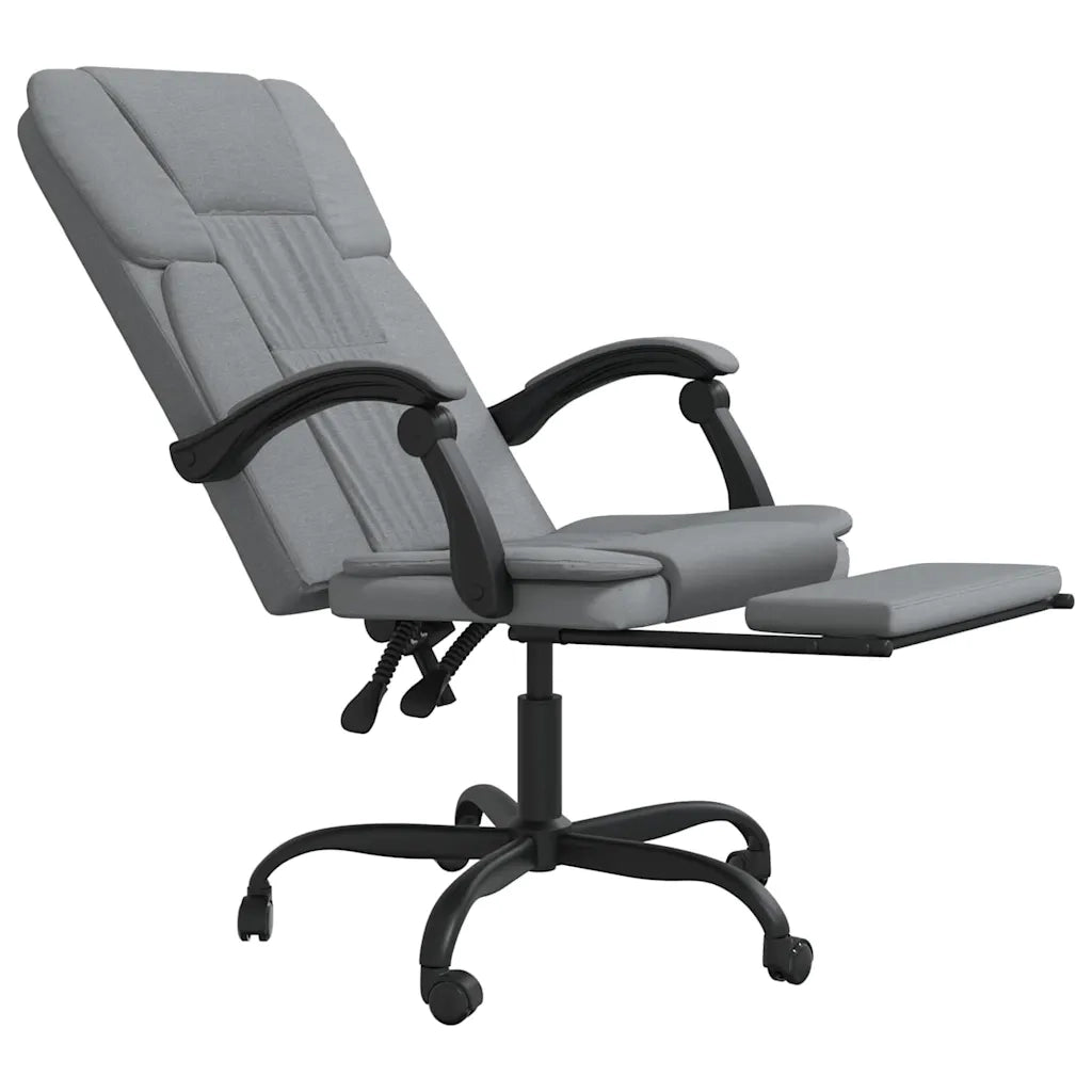 Sedia per studi-Poltrona da Ufficio Reclinabile Grigio Chiaro in Tessuto 990548