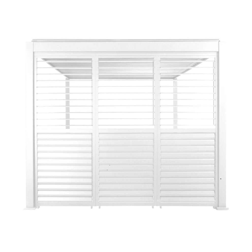 Pergola bioclimatica 3x4m in alluminio + 3 persiane 1m lamelle