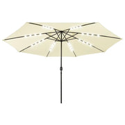 Ombrellone da Giardino con Luci LED 400 cm Sabbia 312530