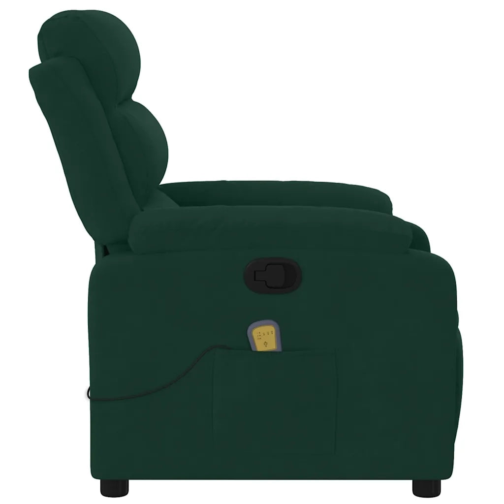 Poltrona reclinabile massaggiante in Velluto Verde Scuro 3206174