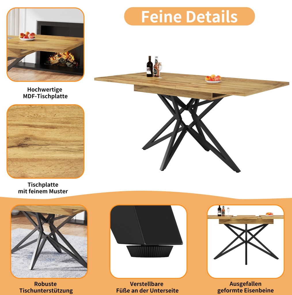 Tavolo da pranzo allungabile 120/160x80 cm noce