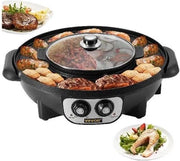 Piatto Elettrico Multifunzione - Hapjespan - Piatto Elettrico - Piatto Elettrico Multifunzione - BBQ - Piatto Elettrico per Feste - Nero