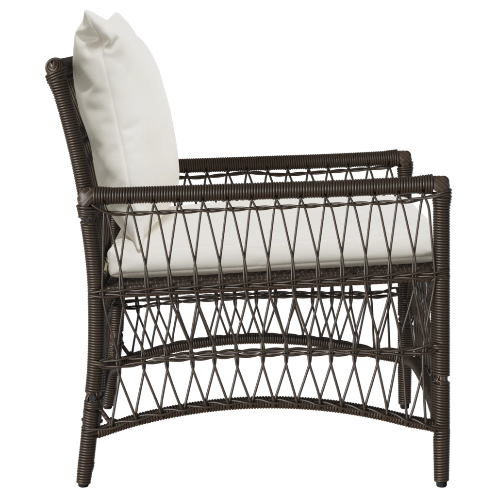 Sedia da Giardino con Cuscini Marrone 60x70x78 cm Polyrattan