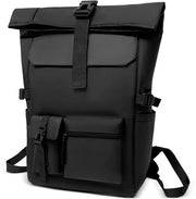 Borsa Rolltop Impermeabile, Grande Borsa Rolltop per Uomo e Donna, Borsa a Rotolo per Uomo con Tasca per Laptop 17,3 Pollici, Borsa di Viaggio per Ufficio, Lavoro, Università, Viaggi, Tempo Libero (Nero)