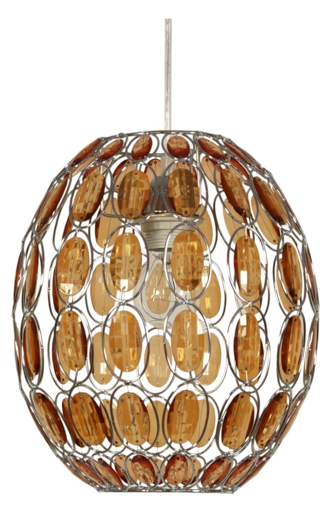 Lampada a sospensione Candellux Selma Ø25 cromo cristallo