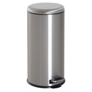 Pattumiera a pedale da 30 litri in acciaio inox con secchio interno e coperchio incernierato, igienica e color argento, per cucina e bagno.