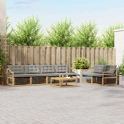 Set di divani da esterno 7 pcs Bianco e Grigio Chiaro