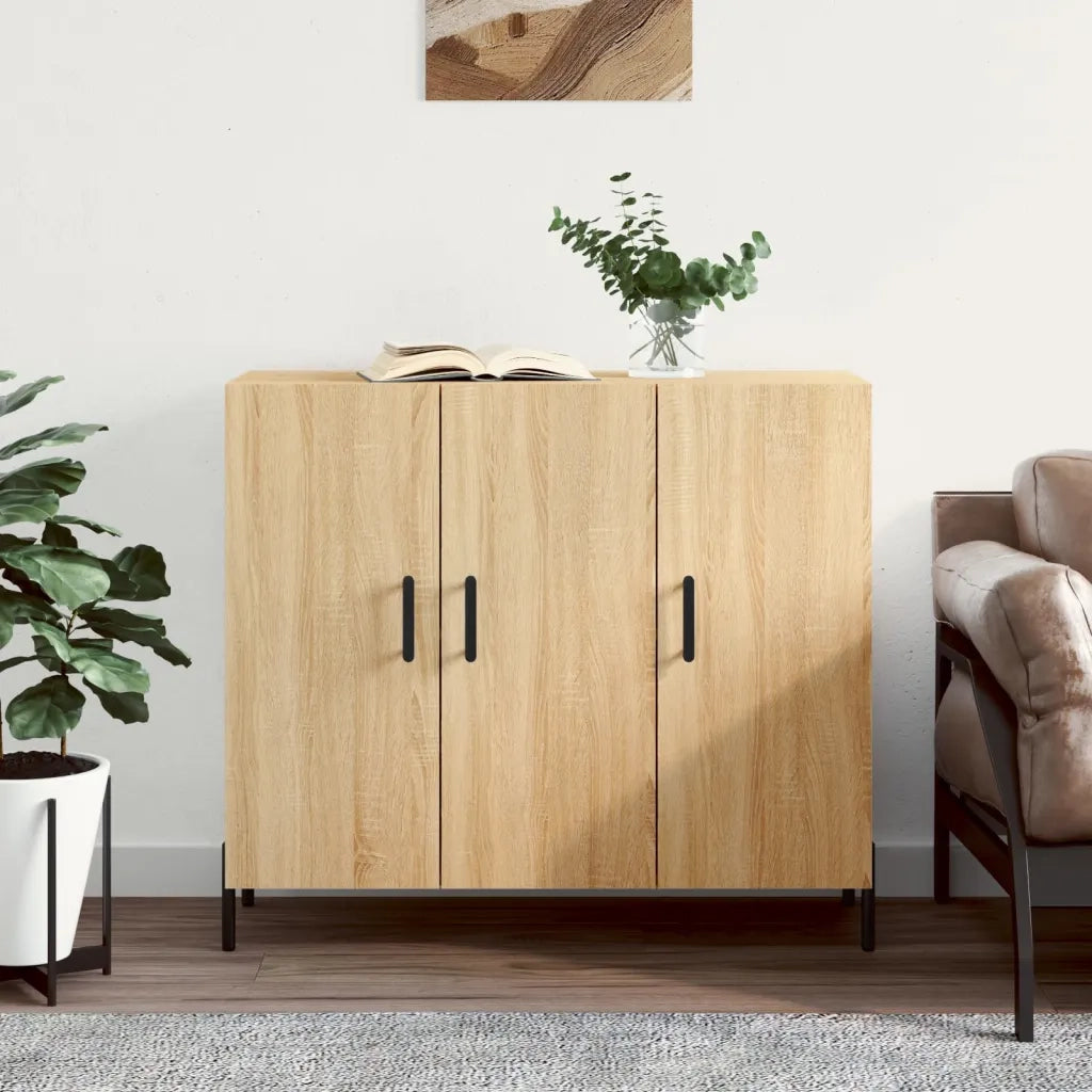 Credenza Rovere Sonoma 90x34x80 cm in Legno Multistratocod mxl 104662