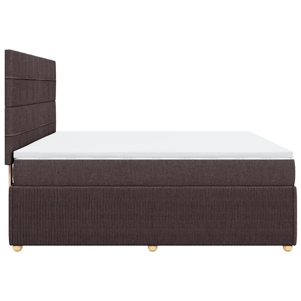 Giroletto a Molle con Materasso Marrone Scuro 180x200cm Tessuto 3292138