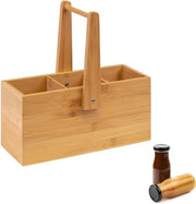 Organizzatore da cucina tavolo con maniglia 3 contenitori in bambù - 265 x 278 x 10 cm - 69822270 Cestino per posate
