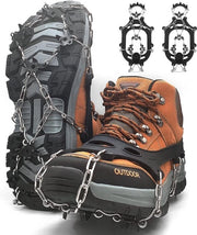 Cinghie per scarpe da trekking, 18 denti, silicagel, acciaio inox, punte per scarpe, catene per scarpe da neve, catene da neve slip-on Pro per ghiaccio e inverno, outdoor, sport, arrampicata