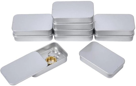Set di scatole in acciaio inox da 10 - Scatole rettangolari per archiviazione - Contenitori di latta portatili - Scatole in acciaio inox - Leggero e duraturo