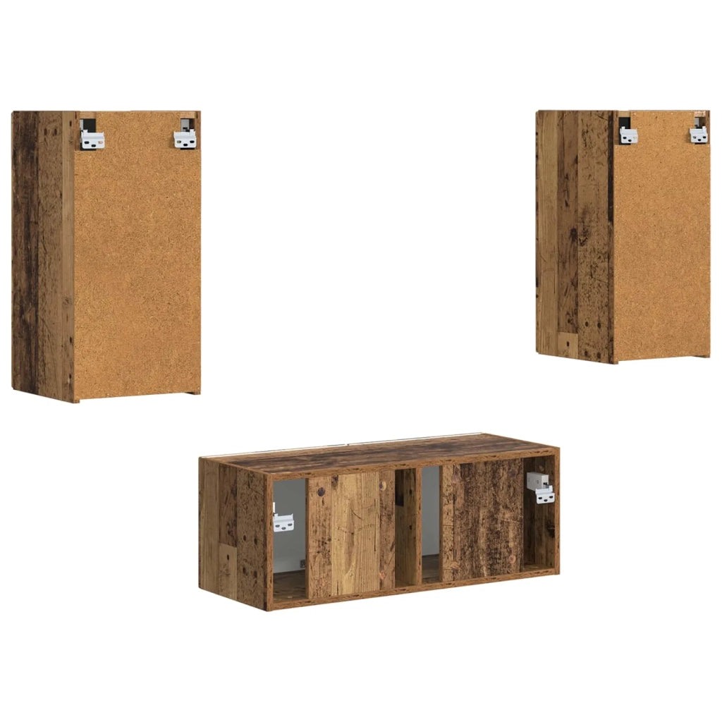 Set mobile TV 2 pcs Legno vecchio Legno multistrato