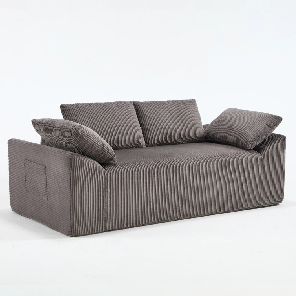 Divano da pavimento compatto in tessuto Brown Gray