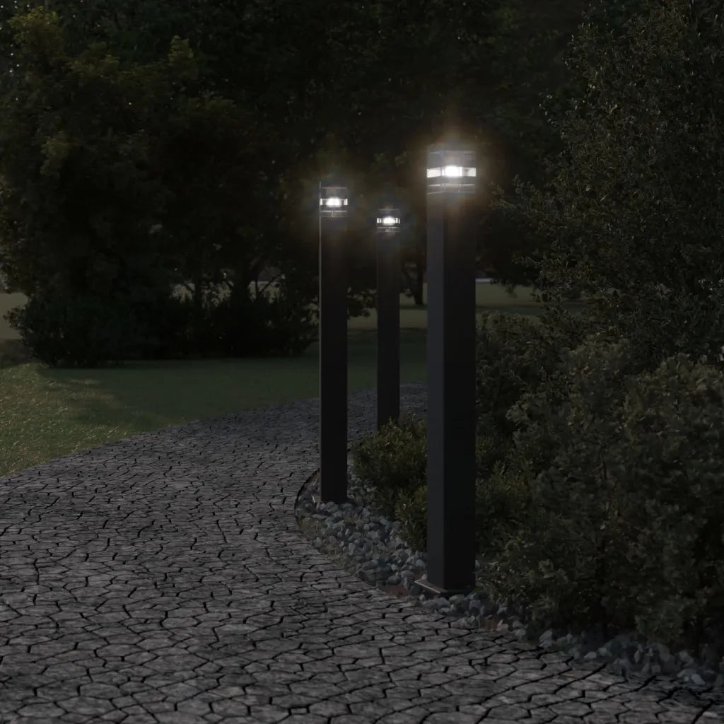 Lampada da Terra per Esterni Nera 110 cm in Alluminio CFW5637706