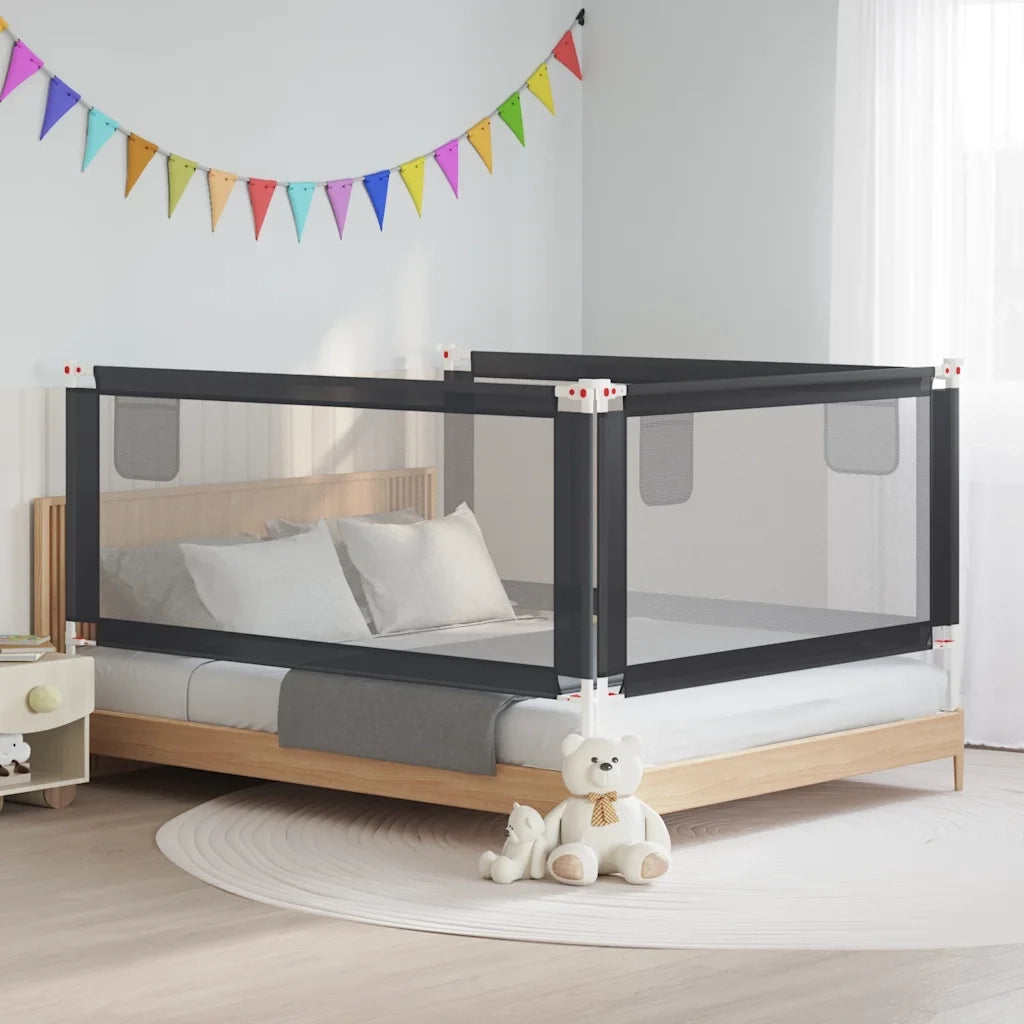 Sponda Letto Sicurezza Bambini Grigio Scuro 190x25 cm Tessuto cod mxl 75416