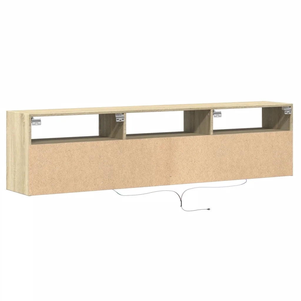 Mobile TV a Parete con LED-Mobile TV a Muro Rovere Sonoma 180x31x45 cm 952751