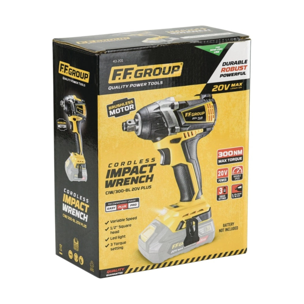 Ff group cιw/300-bl 20v plus avvitatore a massa battente a batteria uso semi professionale