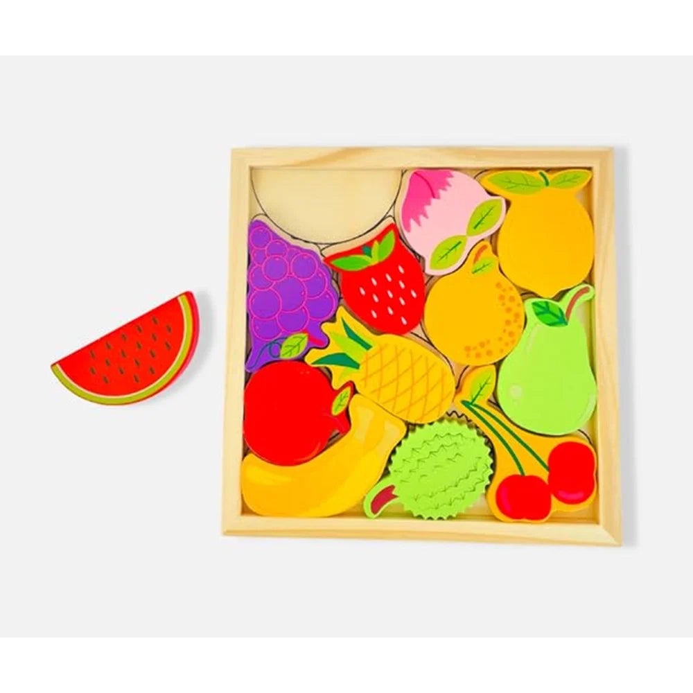 Trade Shop - Puzzle 3d A Incastro In Legno Forma Frutti Per Bambini Gioco Da Tavolo Educativo 07941 -