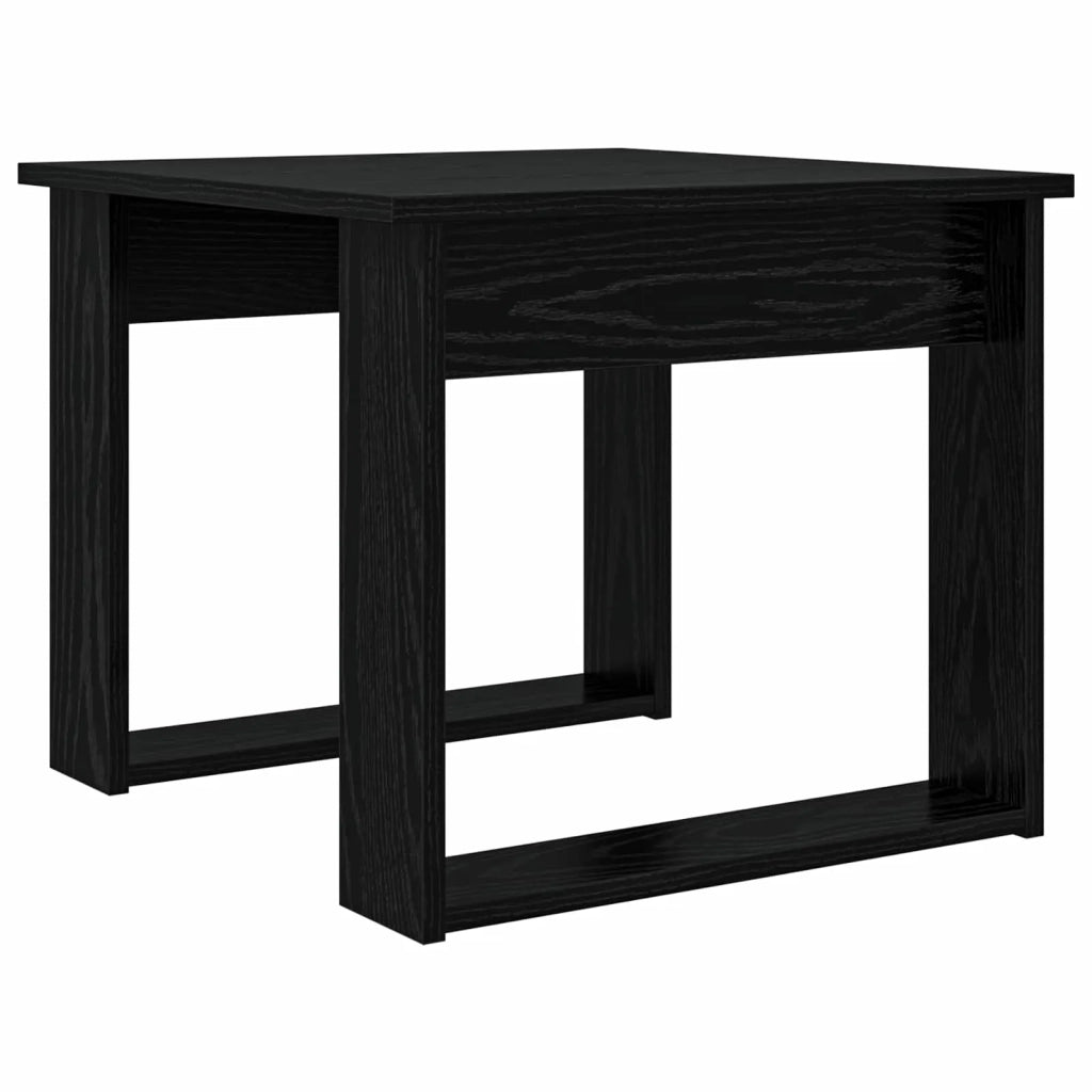 Set di Tavolini da Caffè 2 pcs Rovere Nero Legno multistrato