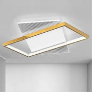 Trade Shop - Plafoniera Led 32 Watt Rettangolare Oro Lampadario Da Soffitto Luce Fredda 71064 -
