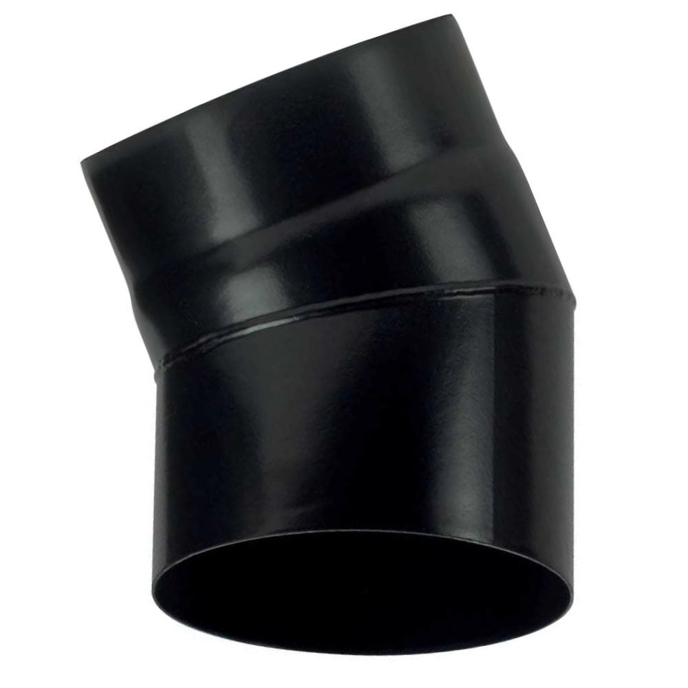 Curva 30 DN 125 smaltato verniciato 600 gradi per stufa a legna tubo nero acciaio CE Made in Italy