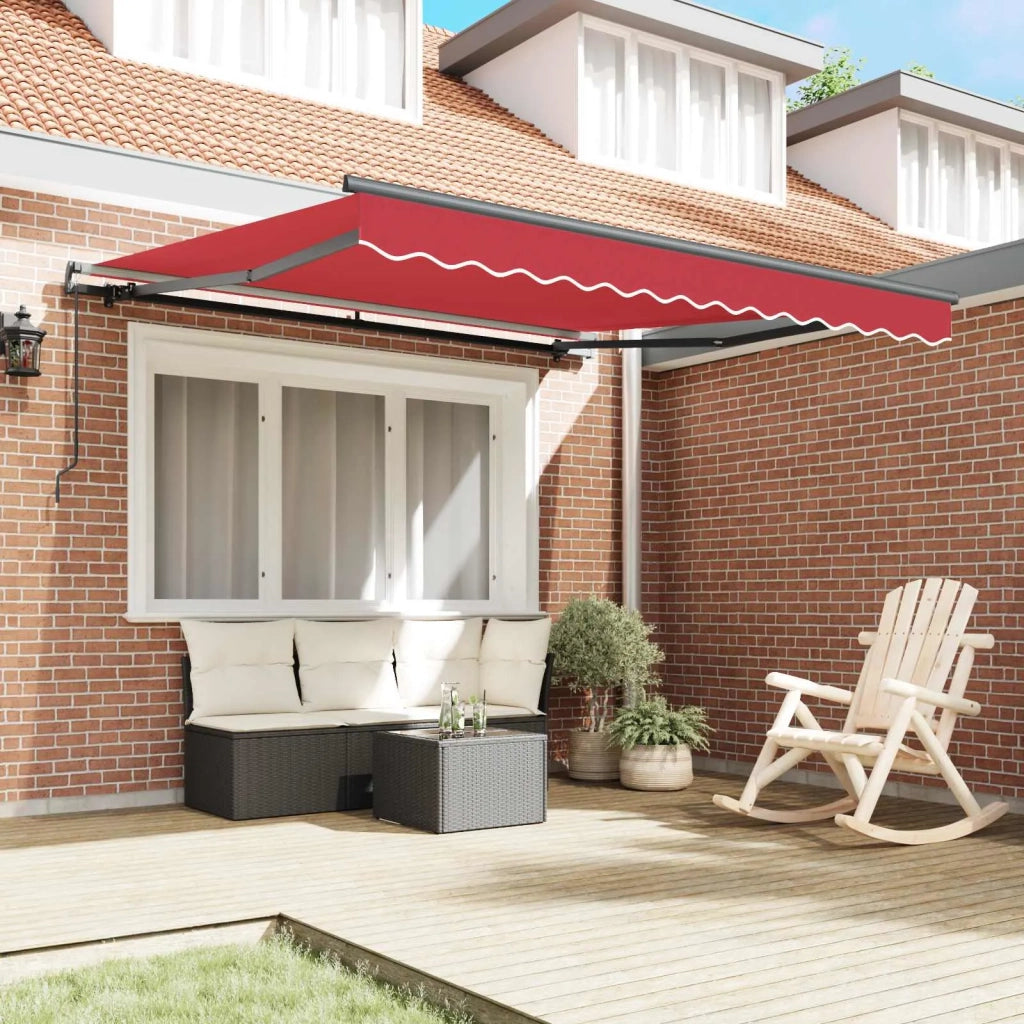 Tenda Retrattile Rosso 350 x 250 cm Poliestere e Acciaio 3330433