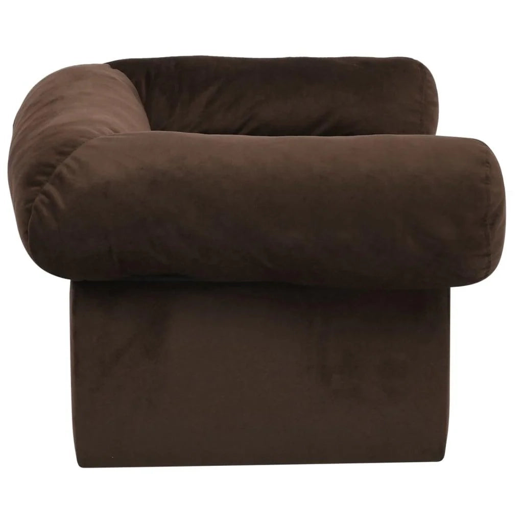 Divano per cani con cassetto 75 cm peluche marrone 02_0000094