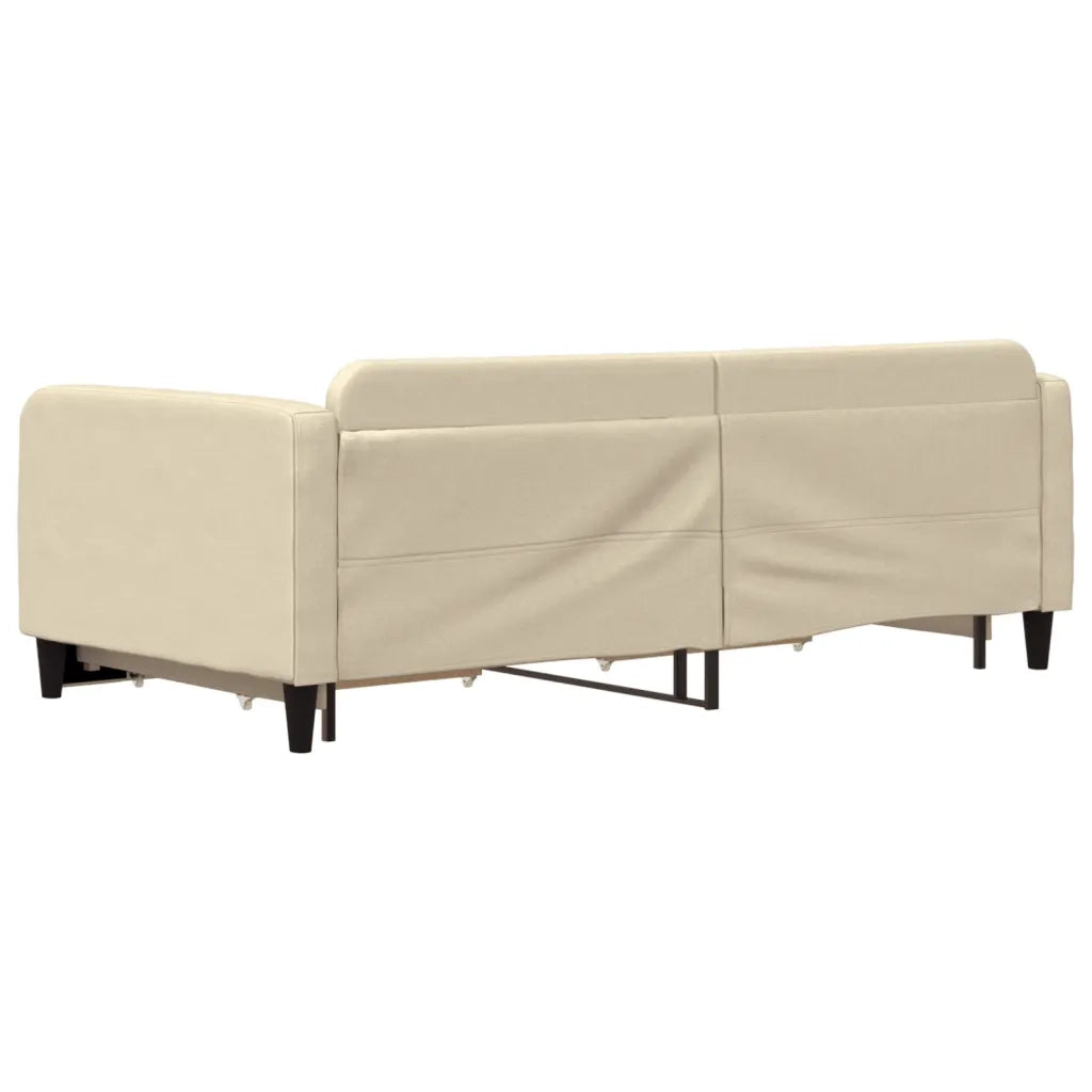 Divano letto | Sof¨¤ letto | Letto singolo Estraibile con Cassetti Crema 100x200cm in Tessuto