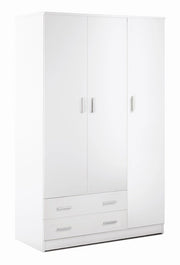 Armadio 3 ante 2 cassetti H182 L115 P52 Cm colore Bianco Liscio 457k Sarmog