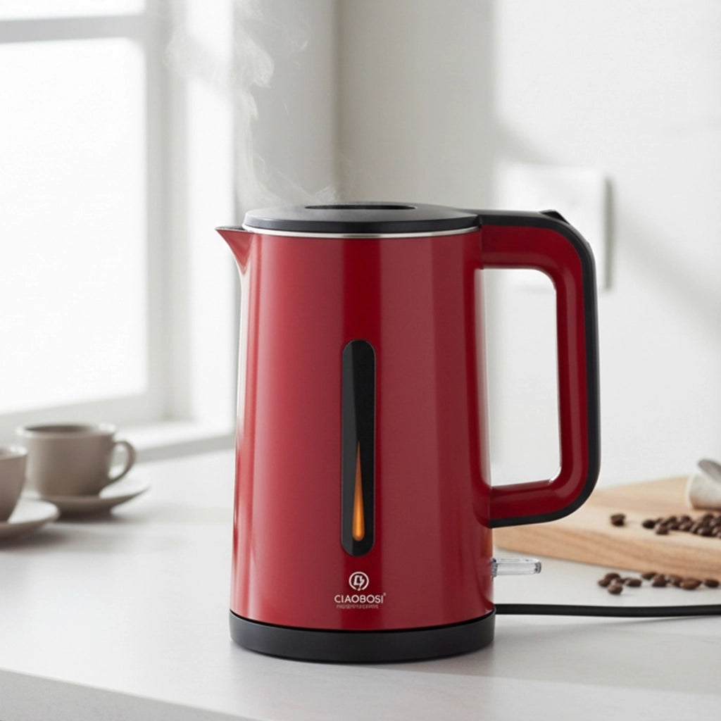 Bollitore Elettrico 0.6L 1500W con Spegnimento Automatico Riscaldamento Rapido Nero / Rosso Avizar