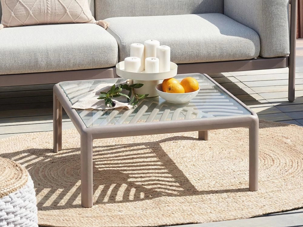 Tavolino da giardino tortora Struttura sintetica 69 x 69 cm Esterno Stile moderno