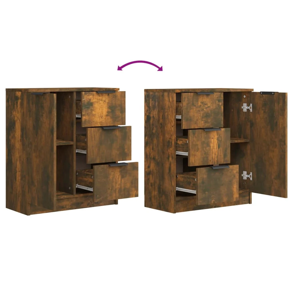 Buffet credenza cassettiera armadio mobile contenitore organizer per cucina soggiorno salotti set da 2 60 x 30 x 70 cm legno ingegnerizzato marrone 02_0036733
